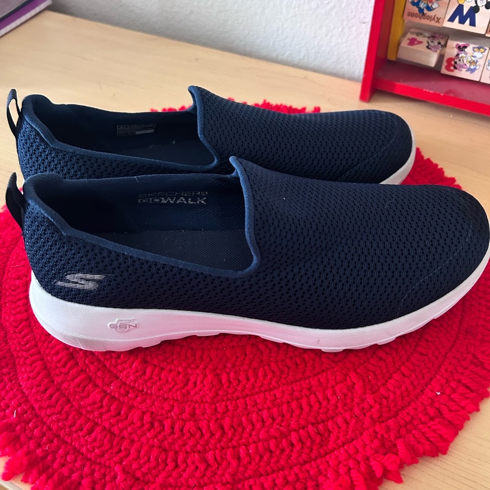 Skechers Dark Blue Mesh Slip-Ons